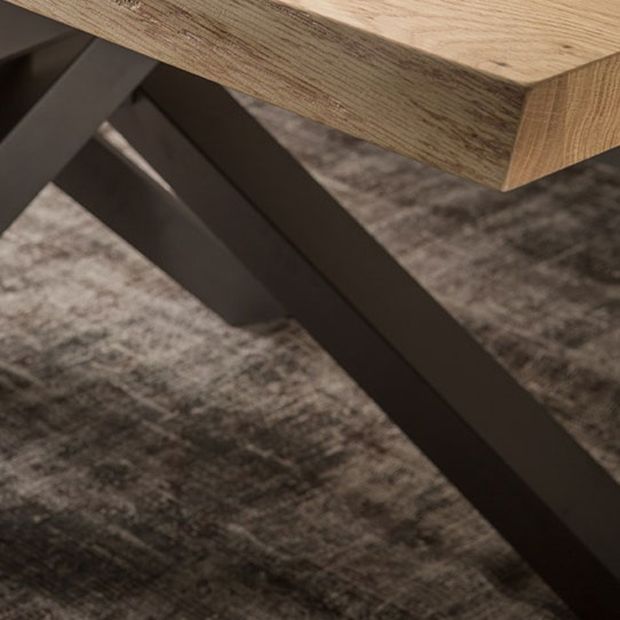 Mesa de comedor de estilo industrial rectángulo Mesa fija de madera maciza para restaurante