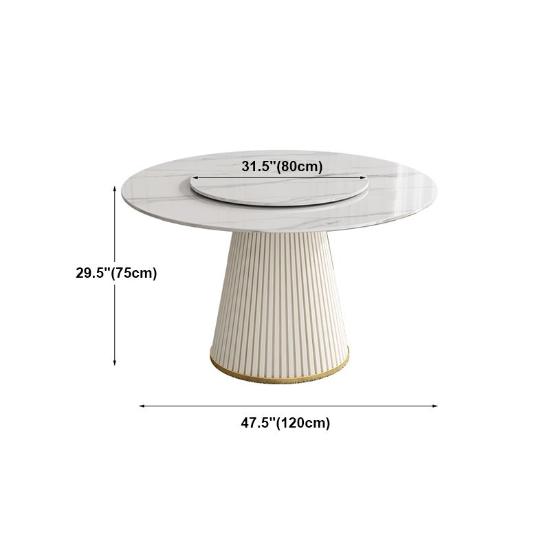 Mesa de comedor de piedra redonda muebles casuales de pedestal de lujo tradicional