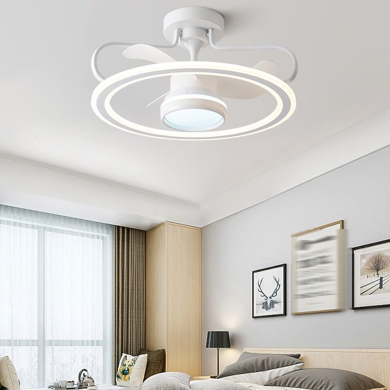 Kids Style Circle Shape Ceiling Fan Lamps Metal 2 Light Ceiling Fan Lighting