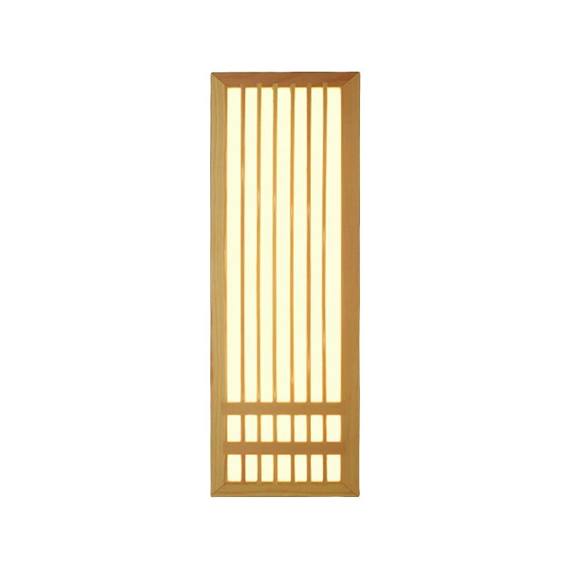 Wooden Wall Mount Light Modern Wall Sconce Lamp with Plastic Shade for Living Room