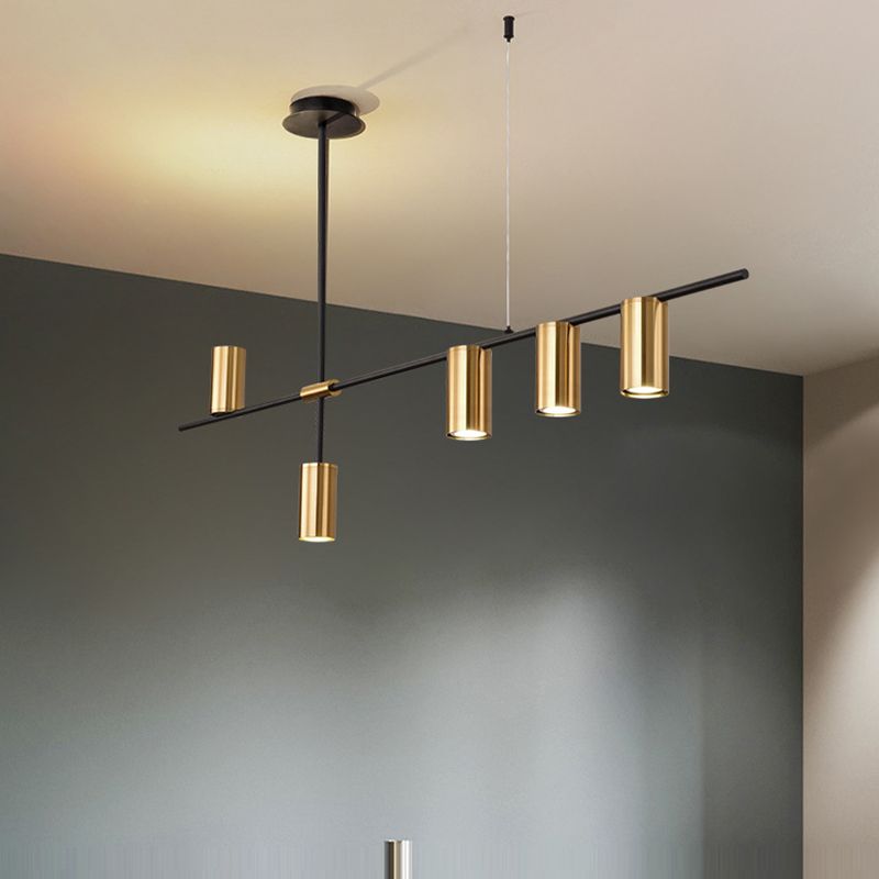 3 / 4 / 5 - Light Pendant Ceiling in Black & Gold Iron Post Modern Kitchen Island Lighting
