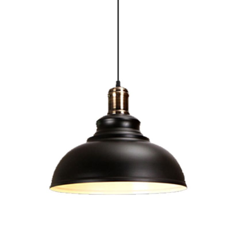 1 Light Dome-Shaped Hanging Lights Retro Industrial Metal Ceiling Fixture for Coffee Shop