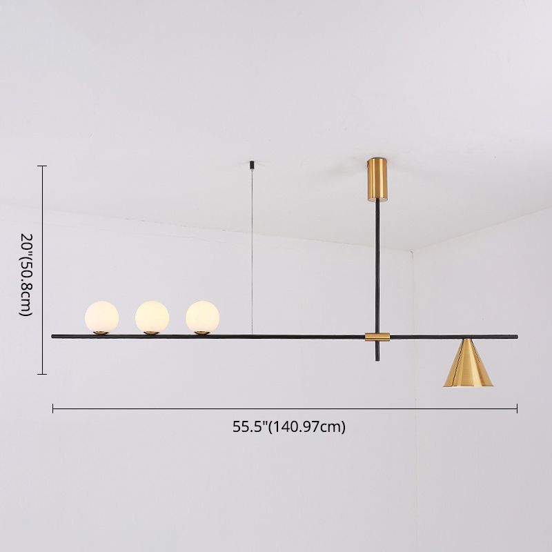 Moderno lampadario il lampadario lineare minimalista lampadario sferico a soffitto in vetro bianco