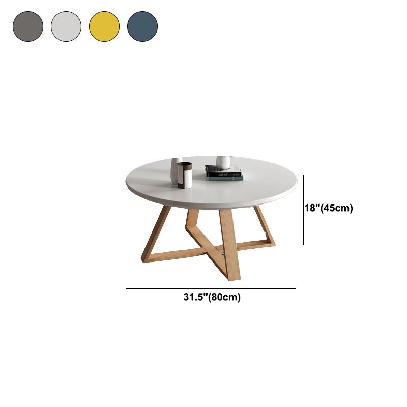 Nordic Style Cocktail Table Multi-color Selection Solid Wood Material Round Coffee Table