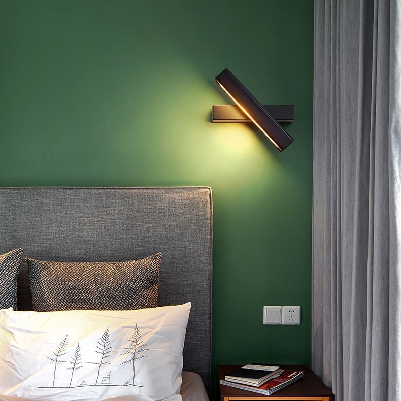 Rectangular Aluminium Rotatable Wall Sconce in Modern Concise Style Wrought Iron LED Wall Light with Wooden Decoration