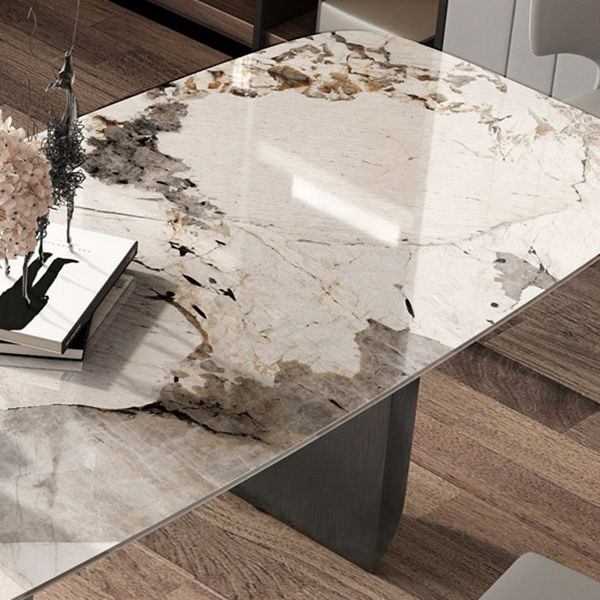 Metal Mesa Rectangular de Luxury Metal Mesa de interior de piedra sinterizada para cocina y comedor