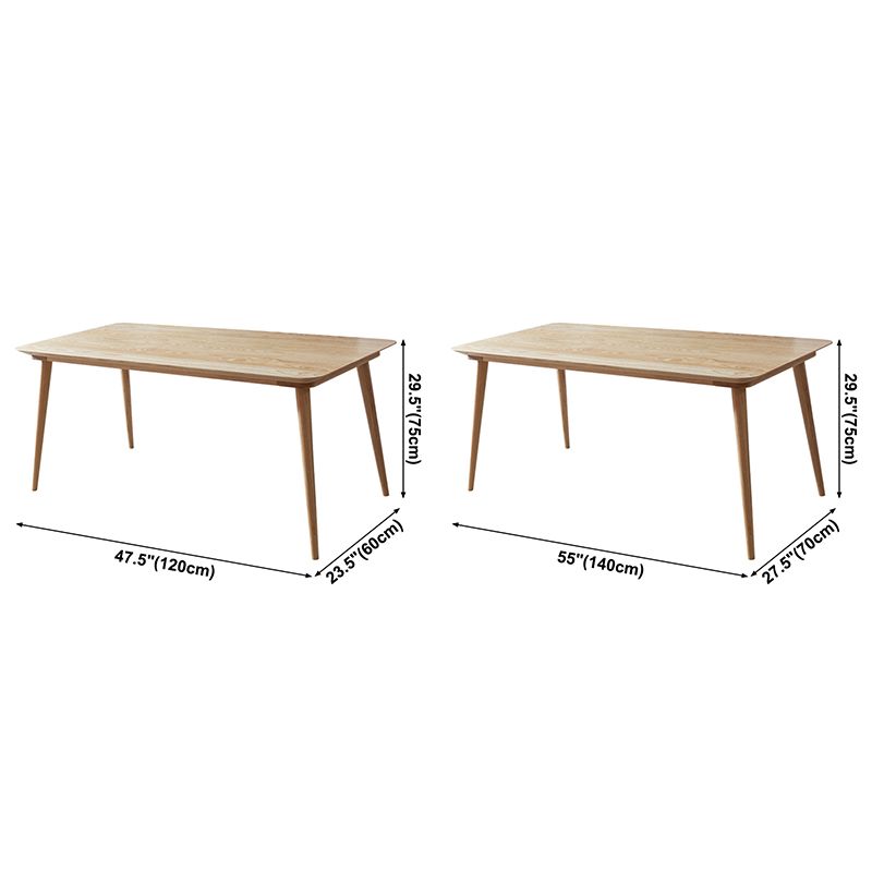 Ash houten rechthoekige tafel moderne eettafel met 4 poten voor restaurant, in de natuur