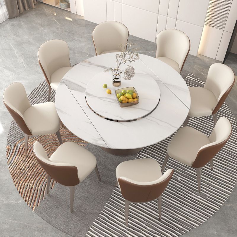 Modern Style 1/3/4/5/7/9 Pieces Dining Sintered Stone Dining Table Set with Metal Legs