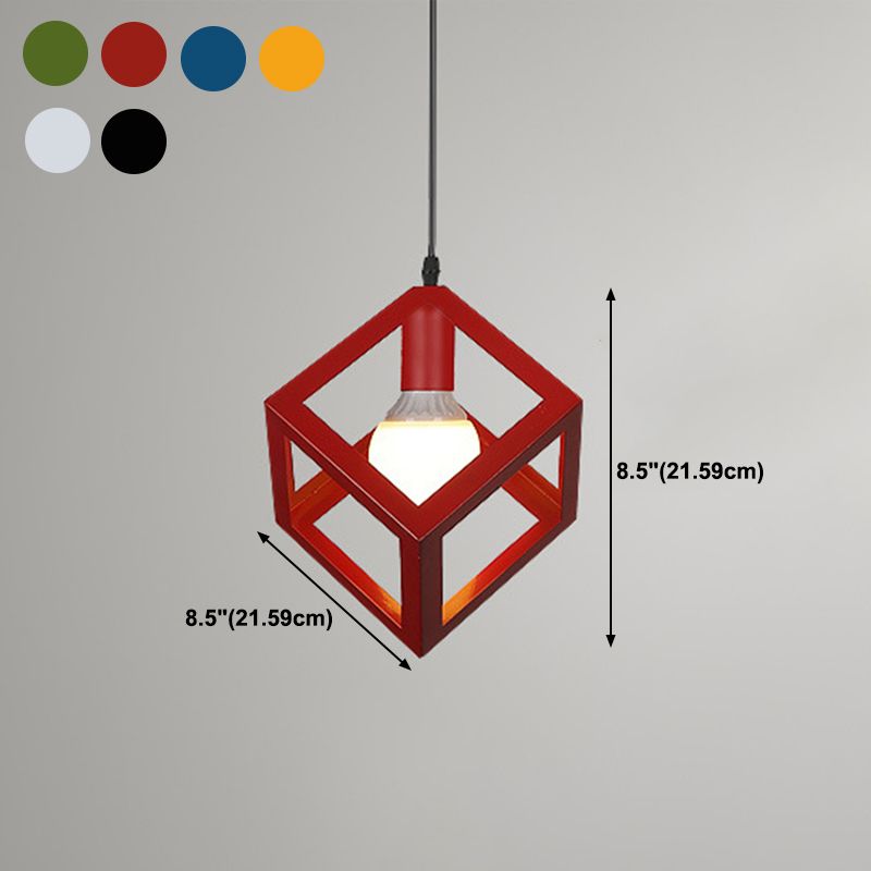 Metal Geometric Pendant Lighting Loft Style 1-Light Restaurant Lamping