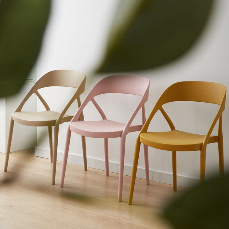 Scandinavian Plastic Stacked Side Chair Open Back Dining Side Chair for Home Use