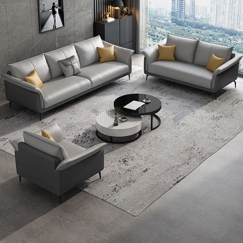 Tropical 35" Wide Sofa Fabric Flared Arm Gray Seating for Living Room