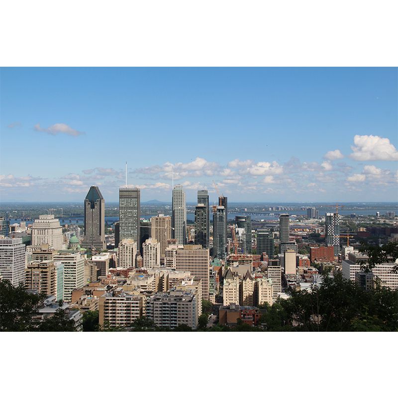 Contemporary Canada Urban View Mural Wallpaper Moisture Resistant, Made to Measure