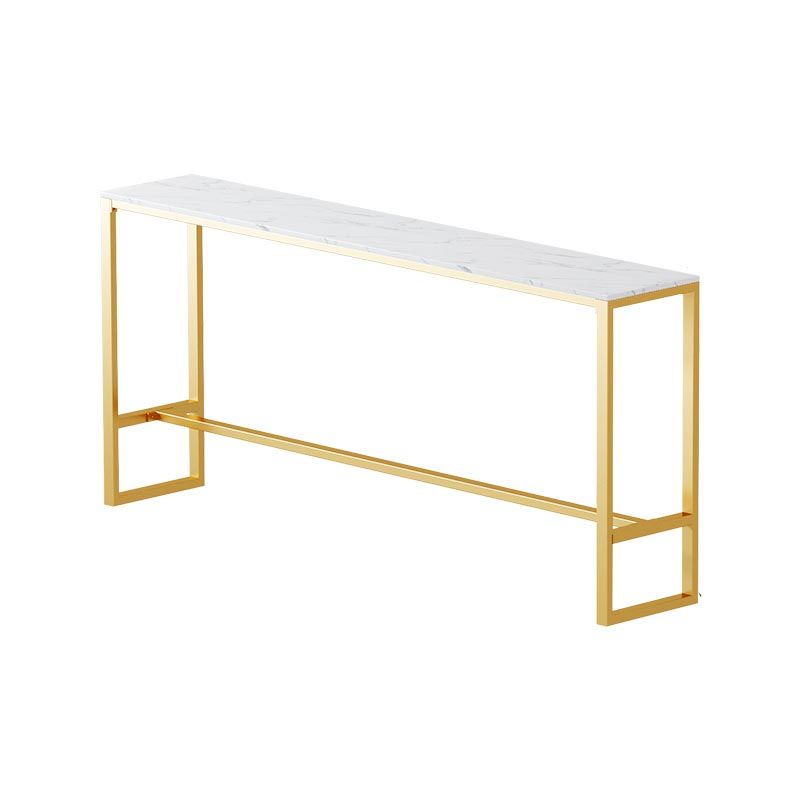 Glam Style Bar Table Gold Pedestal Pub Table for Living Room