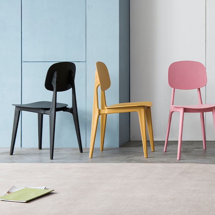 Silla moderna comedor silla sin brazos con patas de plástico para cocina