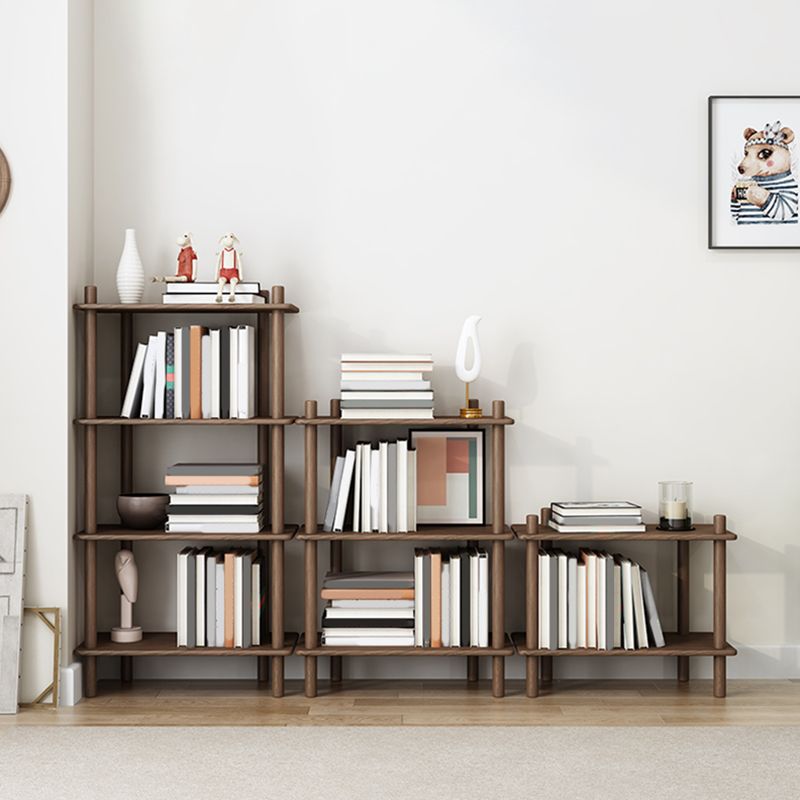 Scandinavian Open Back Wood Shelf Bookcase with Shelves for Home Office