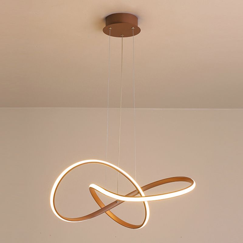 1 Light Twisted Pendant Chandelier Modern Style Metal Hanging Lamps