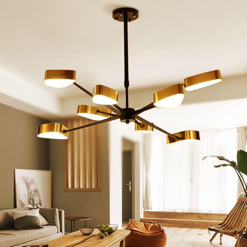 Moderno lampada lampadario triangolare in metallo soggiorno lampadario a pendente a led in oro