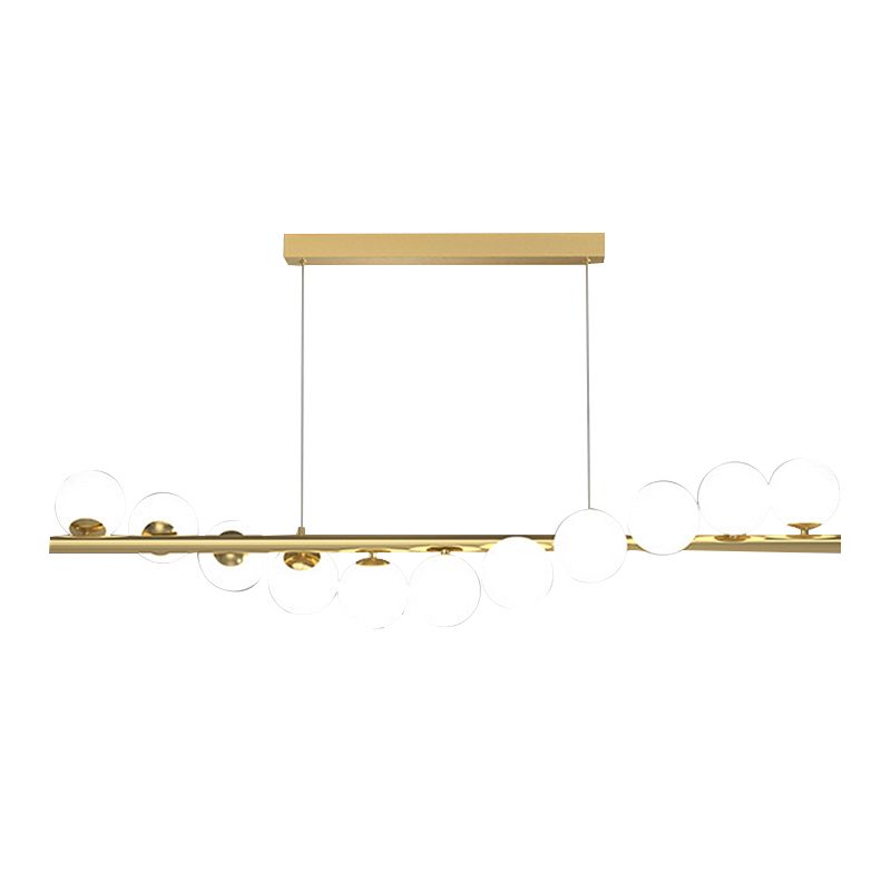 7/9/11-Light Contemporary Golden Kitchen Island Lighting Shaded Ceiling Light for Bedroom
