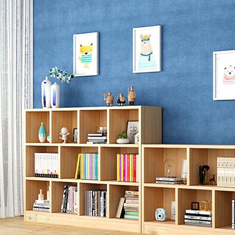 Closed Back Standard Bookshelf Wooden Contemporary Bookcase with Shelves