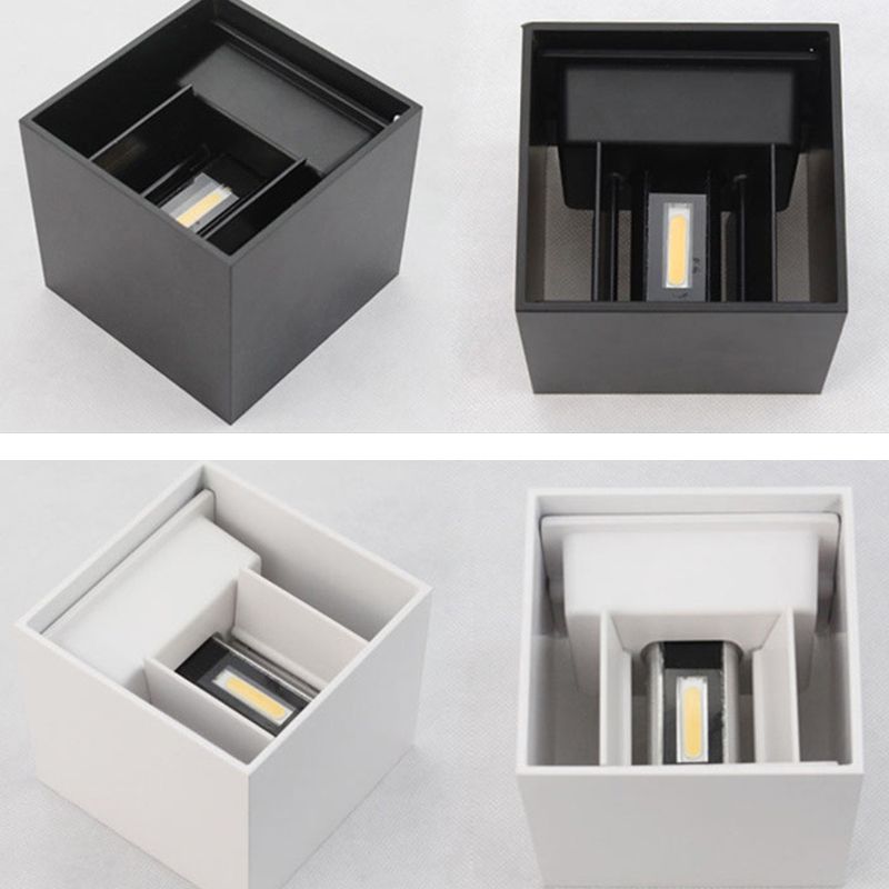 Simple Square Outdoor Wall Lamp Metal 1 Light Wall Light Fixture