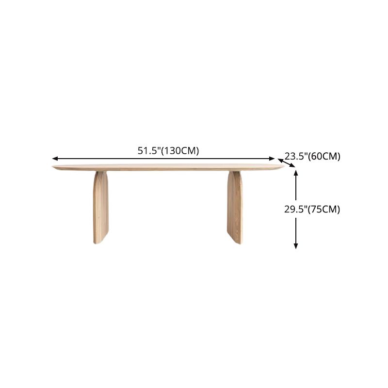 Ovaal dubbele voetstuk moderne tafel massief hout vaste tafel voor thuisgebruik