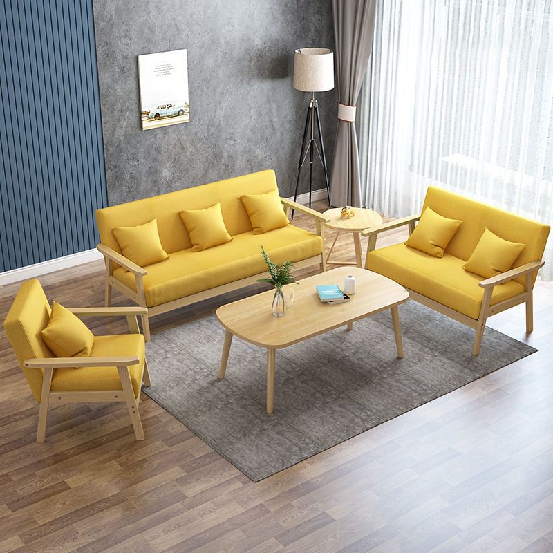 Contemporary Tight Back Standard Square Arm Living Room Settee