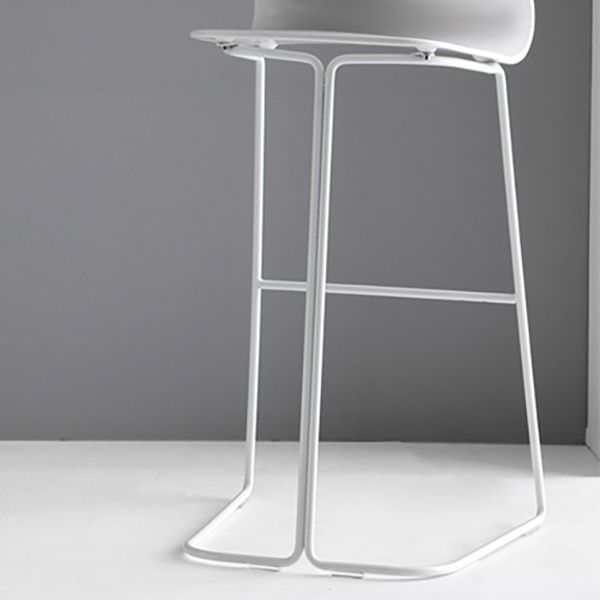 Backrest Armless Counter Stool Modern Iron Bar Stool with Plastic Cushion