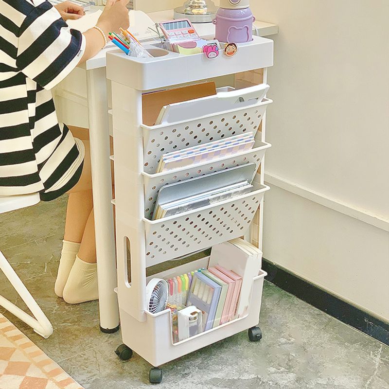 Urban 4-Tier Shelf Bookcase Plastic/Acrylic Bookshelf with Caster