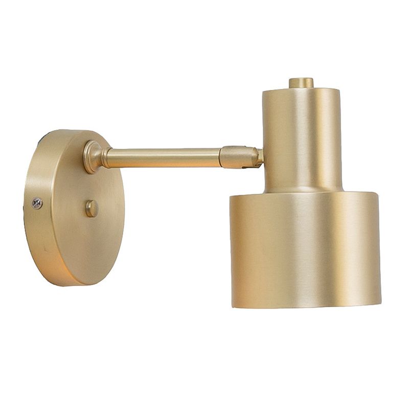 Gold 1 Light Wall Light Post-Modern Minimalist Metal Cylindrical Wall Light for Living Room