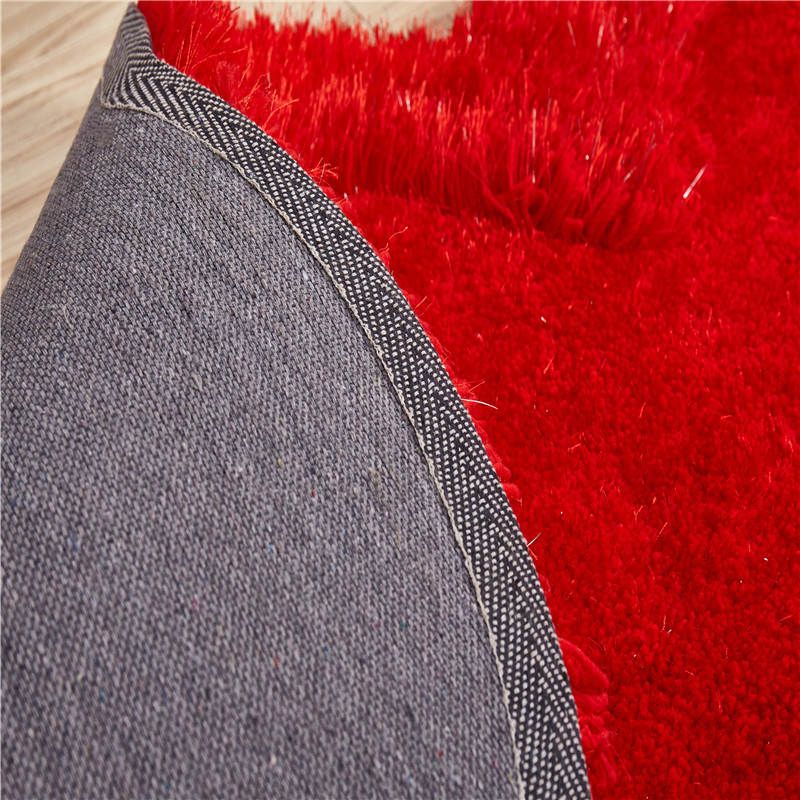 Stylish Plush Area Carpet Solid Color Polyester Area Rug Easy Care Rug for Bedroom