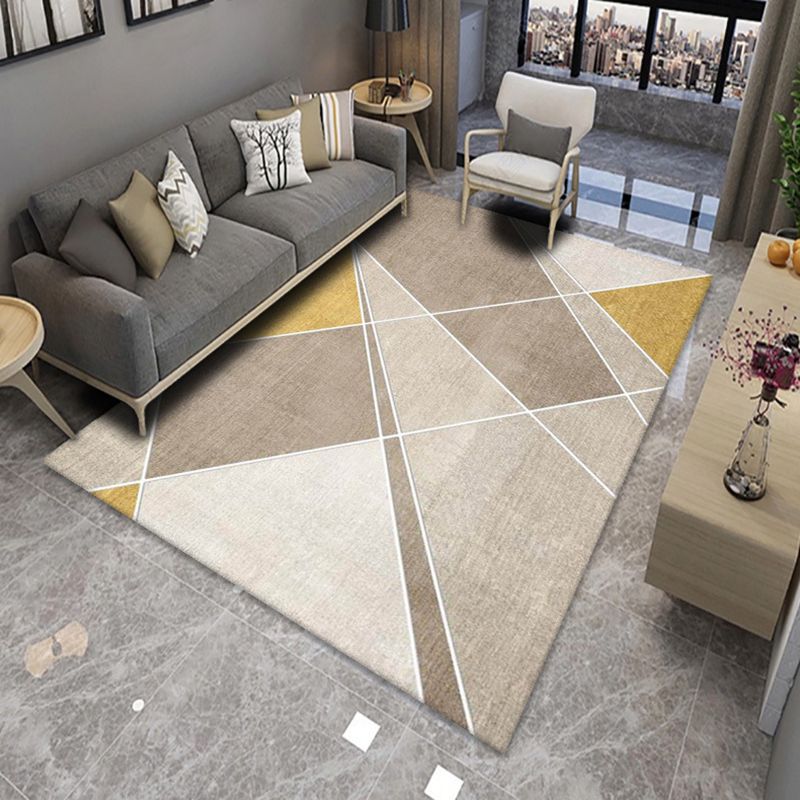 Modern Living Room Rug Graphic Carpet Polyester Non-Slip Backing Indoor Rug