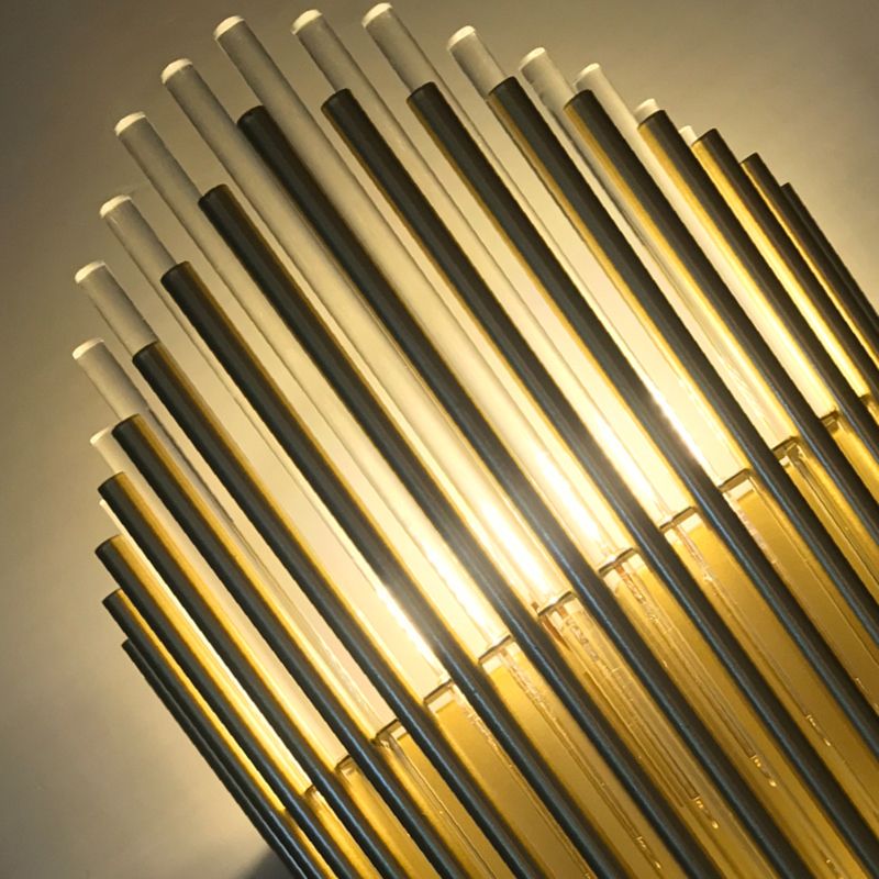 2 lumières Pipe mural lampe moderne de style moderne cristal et éclairage mural métallique en laiton pour chambre à coucher