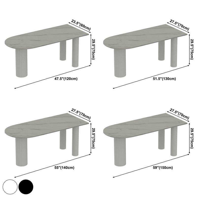 Solid Wood Legs Contemporary Free Form Dining Table Sintered Stone Dining Table for Kitchen