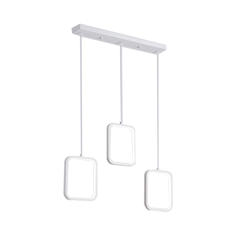Schwarz/Weiß -Quadrat -Drop -Anhänger zeitgenössischer LED -Acryldeckelbeleuchtung in warmem/weißem Licht