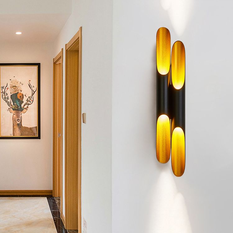 2-Lights Slant Cut Pipe Shaped Wall Lamp Post-modern Style Metal Sconce Light for Coffee Shop Restaurants