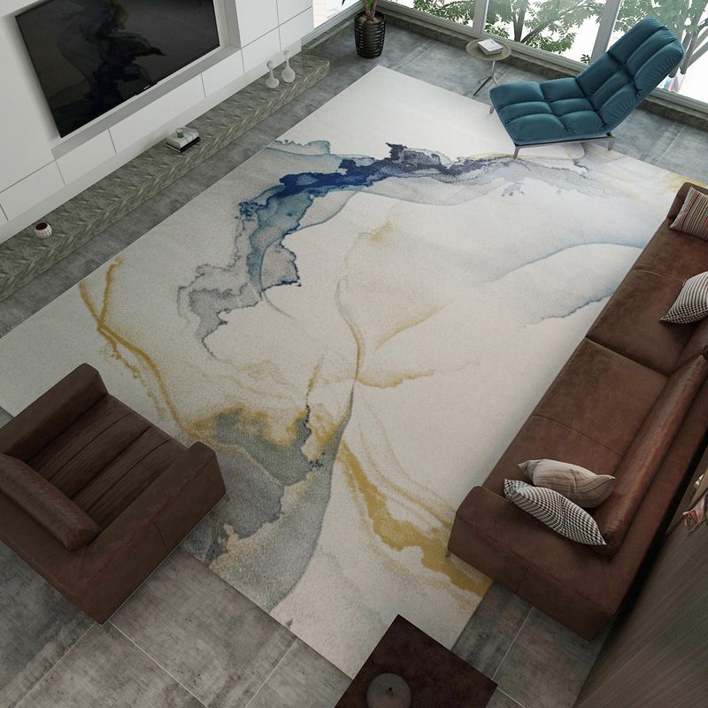 Gold Line Carpet Polyester Modern Carpet Washable Carpet for Living Room