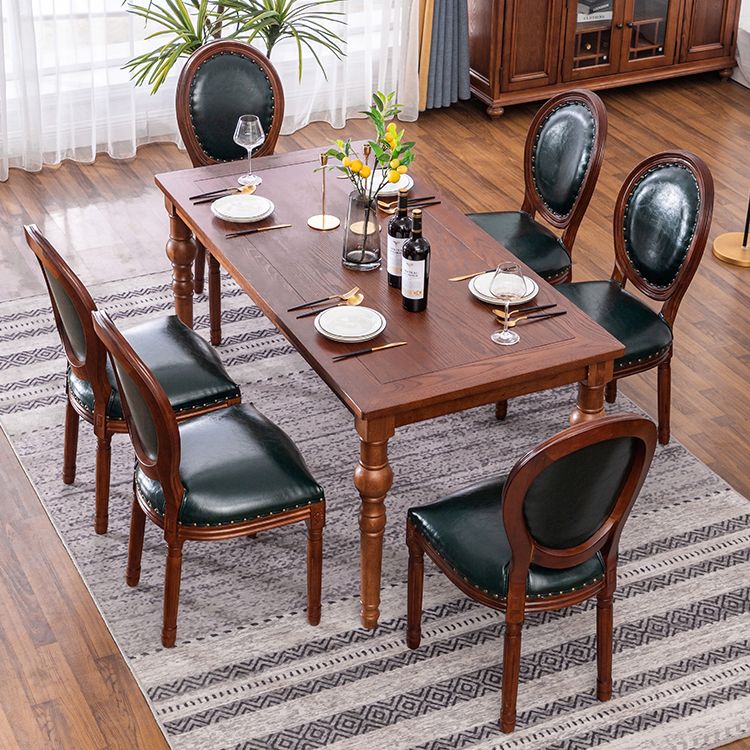 Traditional Solid Wood Dining Room Set with Rectangle Top and 4 Legs Base Dining Furniture
