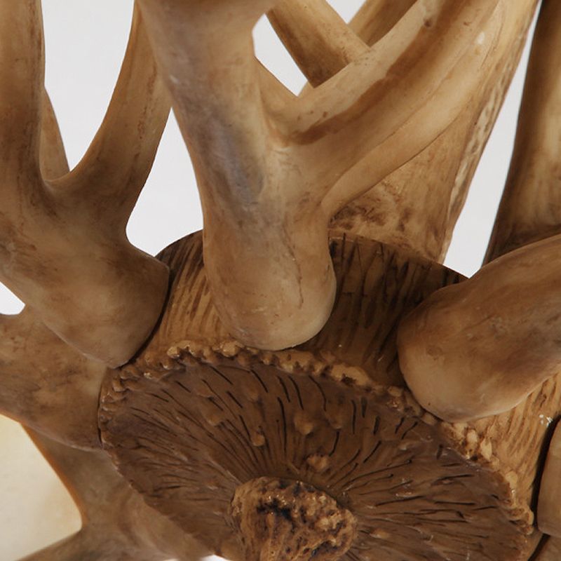 Brown Bell/Cylinder Chandelier Lighting Traditionalism Resin 6/8 Heads Living Room Suspension Pendant Lamp