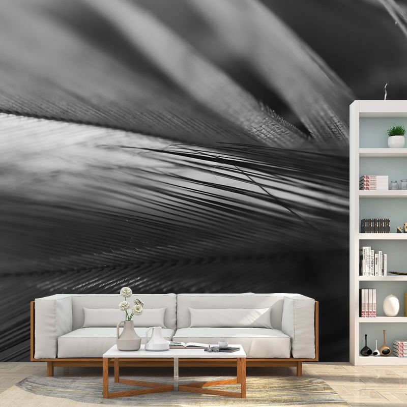Modern Fluffy Feather Wall Murals for Living Room Gust Room, Water Resistant