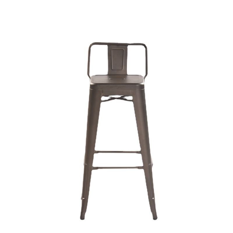 Industrial Style Metal Bar-stool Square Iron Seat Counter Stool for Kitchen Bar