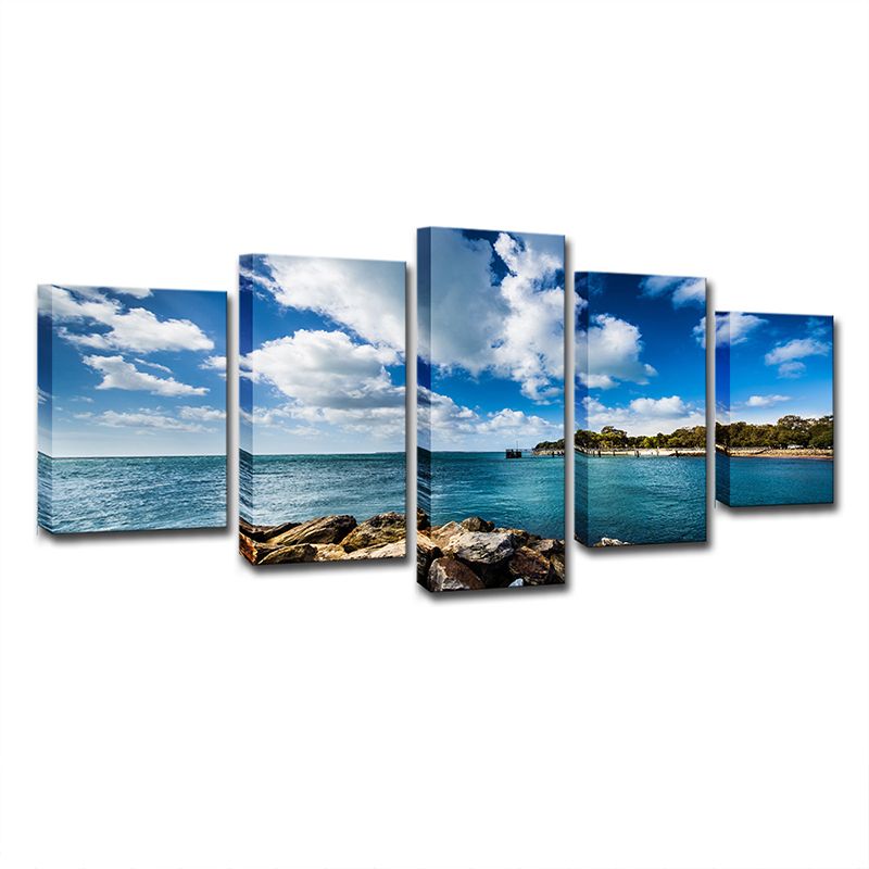 Tropics Brook Island Seascape Canvas Blue Multi-Piece Wall Art for Bedroom