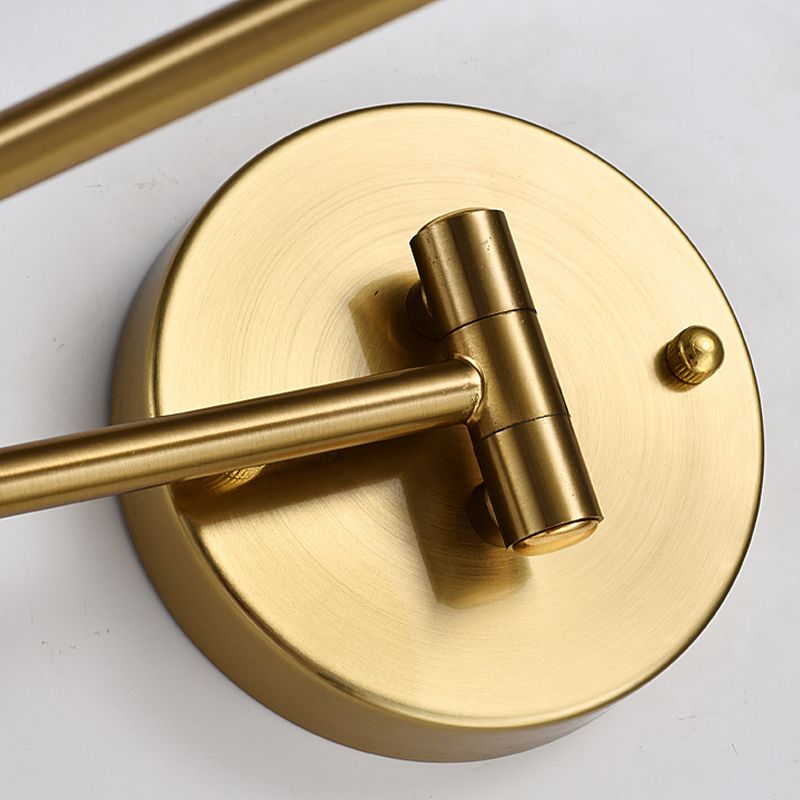 1 Light Swing Arm Flush Mount Wall Sconce Simplicity Metal Wall Mount Lamp