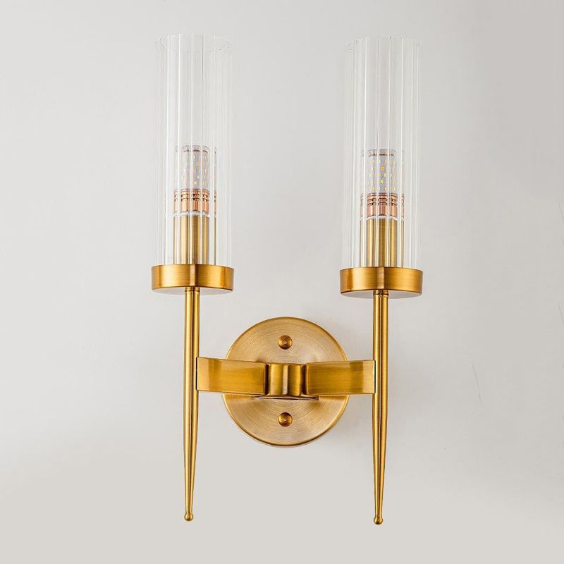 Half Cylinder Shape Glass Wall Lighting Modern Style Multi Lights Wall Mounted Light