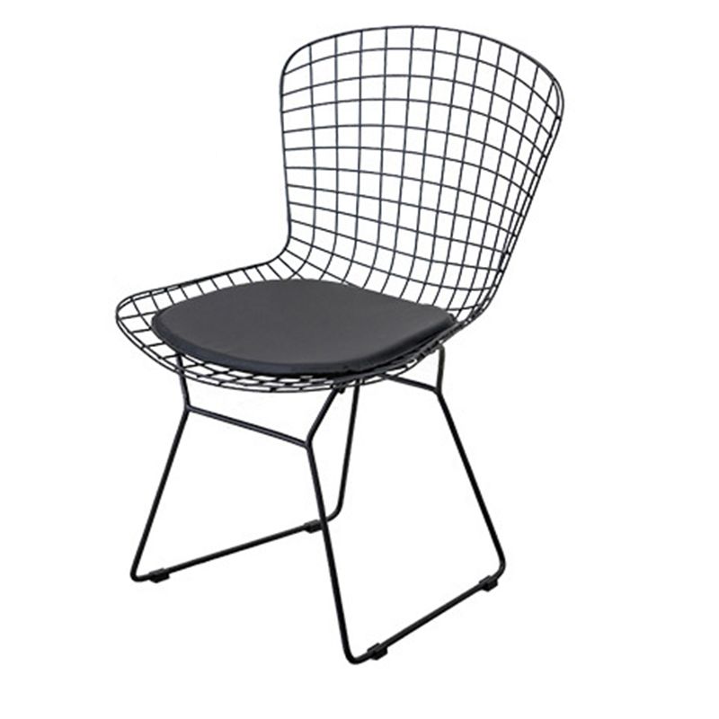 Scandinavian Metal Bedroom Side Chair Cross Back Matte Finish Dining Chair