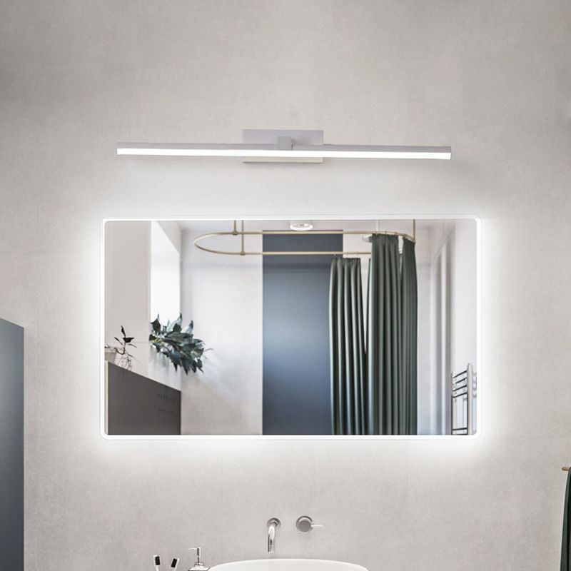 Luz de pared de metal de forma lineal Luz de montaje de pared de espejo de luz simple estilo moderno