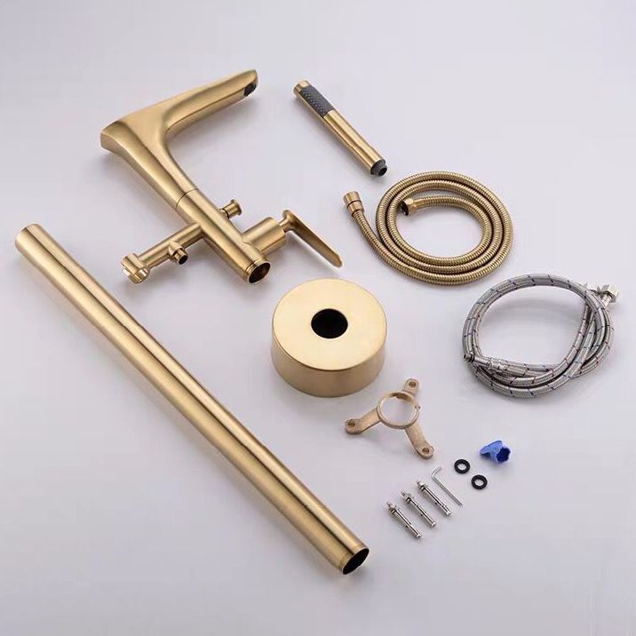 Floor Mounted Copper Bathtub Faucet Single Handle Freestanding Tub Filler Trim