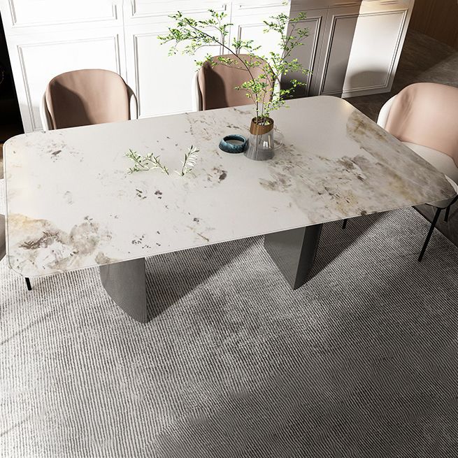 Modern 1/4/5/6/7 Pieces Dining Set Rectangle Stone Dining Table for Dining Room