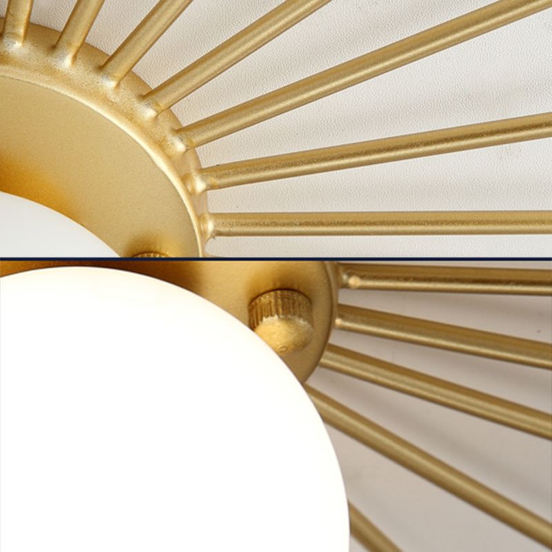 Zeitgenössische Runde Deckenmontage Glas Aisle Ceiling Mount Light Fassung in Weiß