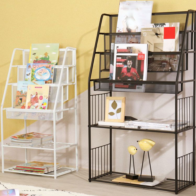 Industrial Metal Ladder Bookshelf Iron Vertical Bookshelf for Home