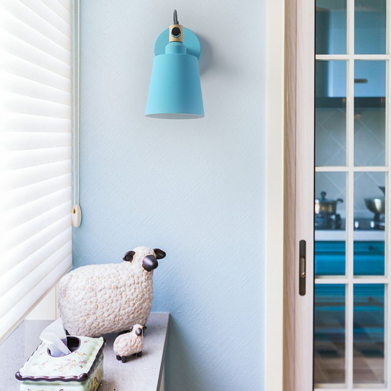 Modernism Metal Shaded Wall Light 1 Light Polish Finish Lighting for Hallway